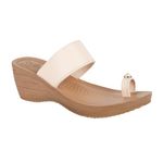 BELLA by Labella Women Fashion Wedge Slip On Ivory Sandal | Durable | Stylish | Comfortable | Slip Resistant | Lightweight and Breathable | 8 UK