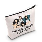 LEVLO Eddie Fans Cosmetic Make Up Bag Tv Show Inspired Gift This Year Is My Year I Can Feel It Makeup Zipper Pouch Bag For Friend Family, This Year Is My Year, Cosmetic Bag