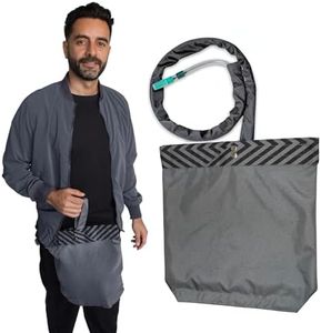 Inspired Comforts Urine Catheter Bag Cover with Snap on Pipe Cover & Hanging Strap | Easy Access | Secure & Discreet | Men & Women | 2000ml | Grey Stripe
