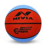 Nivia Rubber 633 Rubber Europa Basketball, Size 5 (Multicolour)