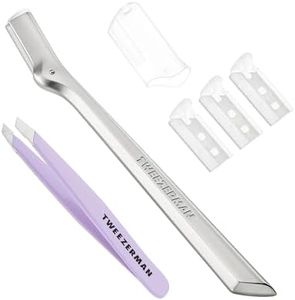 Tweezerman Exclusive Eyebrow Razor & Lavender Mini Slant Tweezer Set
