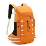 Bseash 40L Waterproof Hiking Camping Backpack with Rain Cover, Outdoor Sport Travel Daypack for Climbing Skiing Cycling (Orange)