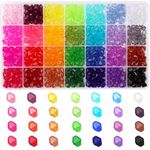 Paxcoo 560Pcs Crystal Beads for Jewelry Making, Crystal Acrylic Beads Faceted Jewelry Beads Bicone Gem Beads Jewel for Jewelry Making (10 MM)