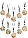 10 Pieces Chakra Necklace Orgonite Necklace Crystal Pendant Necklace Spiral Chakra Healing Energy Necklace Adjustable Reversible Pendant for Women Men,1.4 Inches (Classic)