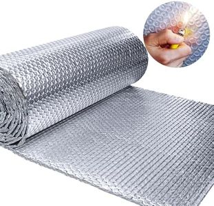 Double Reflective Insulation Foam 23.6inch×120Inch, 6MM Thick Reflective Window Radiant Barrier B2 Fireproof Aluminum Foil Bubble Insulation Roll for Keep Heat, Thermal Heat Block