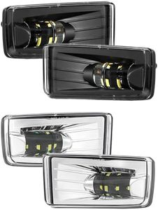 Auxbeam 4CPS LED Fog Lights for Chevy Silverado 2007-2016 Avalanche 2007-2015 Suburban 2007-2017 Tahoe 2007-2017 GMC Yukon 15-16 Black+Chrome