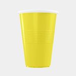 Home Heaven - Reusable Beer Pong Glass | Reusable Party Glasses | Beautiful Drinking Glass for Party | 450ml Party Glass (Bright Yellow, Pack of 20)