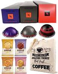 Nespresso Vertuo Coffee Capsules - Altissio Decaffeinato, Fortado Decaf and Half Caffeinato, 3 Boxes (30 Pods) Bundled with Border Biscuits Selection & Giftable Tote Bag