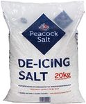 Peacock Salt 20KG Bag White De-Icing Rock Salt for Weeds Clearing Roads Paths and Driveways of Ice and Snow