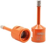 Dry Diamond Core Drill Bits,BGTEC 2pcs 1/4" 6mm Diamond Hole Saw with 5/8-11 Thread for Porcelain Tile,Ceramic Granite Marble Stone Masonry Brick