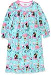 Barbie Girls Flannel Granny Gown Nightgown Pajamas (10, Turquoise)