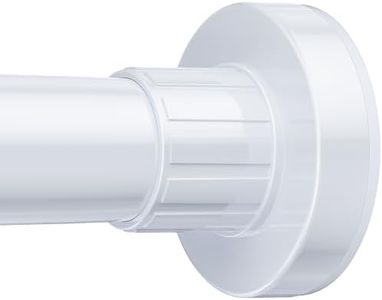Ausemku Shower Curtain Rod 32-80 Inch Adjustable - 1 Inch Diameter Heavy Duty No drill Spring Tension Shower Rod, Non-Slip Rustproof Telescopic Rod for Bathroom, White