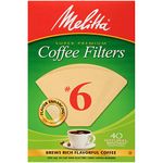 Melitta Cone Coffee Filters, Natural Brown, No. 6, 40-Count Filters (Pack of 12)