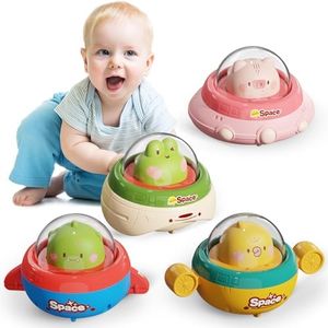 4PCS Animal Car Toys for Toddlers 1-3,Press and Go Car Toys for ages 0-2,Baby Toys 6-12-18 Months,Spaceship 1 Year Old Boy Toys,First Christmas Birthday Gifts Infants Toys for 1 Year Old Boy & Girl