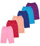 EFAME Soft Cotton Three Fourth Regular Fit Pants For Girls A Trendy Design For Stylish Look-Pack Of 6 (3-4 Years) Multicolour