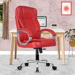 beAAtho® Vintage with 3 Years Warranty | Ergonomic Chair/Leather Chair/Executive High Back Chair/Revolving Office Chair/Director Chair/Boss Chair/Orthopedic Chair (Red)