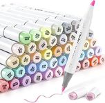 Ohuhu Pastel Markers Brush Tip - 48