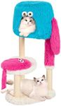 KAMABOKO Monster-Themed Cat Tree, 37.4" Cute Cat Tree House with Cozy Cove, Multiple Platform and Sisal-Wrapped Trunk for Indoor Cats