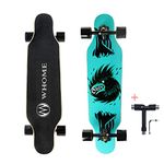 WHOME Longboard Skateboard - 31" Small Long Boards for Adults/Kids Teenagers/Girls Beginners/Boys Pro Cruiser Dancing Longboards with T-Tool (Cold Crow)