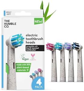 The Humble Co Bamboo Electric Toothbrush Heads Compatible with Oral B Toothbrushes - Replacement Toothbrush Heads with Soft Bristles - Dental Oral Care & Hygiene - Regular Bristles