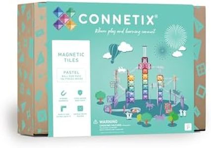 CONNETIX Magnetic Tiles Pastel Ball Run Pack, 106 Pieces