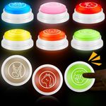 Syhood 8 Pcs Animal Answer Buzzers Game Show Buzzer Animal Sounds Button Assorted Sounds and Colors Buzzers for Team Family Game and Trivia Nights (LED Style)