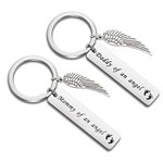 WUSUANED Baby Memorial Keychain Mommy/Daddy of an Angel Miscarriage Jewelry Loss of Child Gift (mommy daddy keychain set)