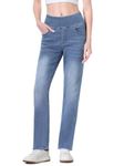 Chasehot Plus Size Pull on Jeans for Women, High Waisted Stretchy Trendy Straight Bootcut Elastic Waist Tummy Control Tapered Denim Jeggings Medium Blue,XL-Petite
