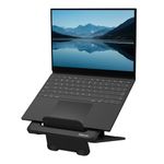 Fellowes Laptop Stand for Desk - Breyta™ Adjustable 100% Recyclable Laptop Stand for the Home and Office - Portable Laptop Stand with 12 Height Adjustments - Max Monitor Size 14", Max Weight 4KG–Black
