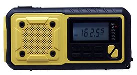Kaito Voyager KA368 Digital Emergency Radio - AM/FM NOAA Weather Alert 4-Way Powered Solar Crank Radio Receiver with LED Flashlight and USB 4,000 mAh Mobile Phone Charger (Yellow)