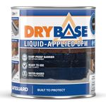 Drybase Liquid Damp Proof Membrane (1 Litre, Black) - Damp Proofing Paint for Internal Walls and Floors. Waterproof Paint