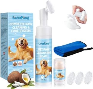 Dog Paw Cleaner Kit with Paw Balm for Dogs, Waterless Foot Cleaner for Muddy Paws, Dirt Removal, Moisturizing Care for Dry Cracked Pads, Includes Towel and 3 Soft Silicone Brushes