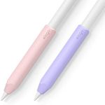 elago Silicone Grip 2 Pack Compatible with Apple Pencil C Type, Compatible with Apple Pencil 2nd & 1st Generation, Ergonomic Design, Compatible with Magnetic Charging, Double Tap (Pink/Lavender)