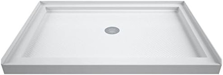 DreamLine SlimLine 32 in. D x 42 in. W x 2 3/4 in. H Center Drain Single Threshold Shower Base in White, DLT-1132420