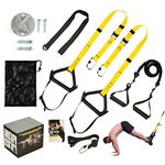 DOHOO Bodyweight Resistance Trainer Kit, Powerlifting Strength Training Straps for Home Gym Outdoor Fitness Training Set