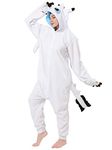 dressfan Animal White Dragon Onesie Cosplay Costume Christmas Halloween Pajamas for Unisex Adults Teens Girls Boys,XS