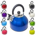 2.5L Stainless Steel Whistling Kettle - Suitable for Fishing, Camping, Hiking, Indoor & Outdoor | Camping Kettle for Gas Stove, Electric Stove, Camp Fire | Lightweight, Fast Boil, Phenolic Handle