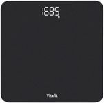 Vitafit Digital Bathroom Scale for Body Weight, Weighing Professional Since 2001, Clear LED Display and Step-On, 3*AAA Batteries Included, 400lb/180kg, Spray Silver Black