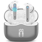 Wireless Earbuds, Bluetooth 5.3 Headphones Wireless Earphones, In Ear buds Wireless Earbuds, 4 ENC Noise Cancelling Mic Wireless Headphones, IP7 Waterproof, 40H Playtime, Mini Ultra Light, Dark Gray