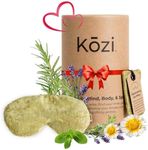 Kozi Warm & Cooling Herbal Aromatherapy Goggle Eye (Pillow) for Soothing Muscle Pain and Tension Relief Therapy in Grey Heather (Pear)