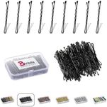 Biribila Bobby Pins – 5cm Long Hair Pins for Women, Hair Slides with Storage Box – Thicker & Strong Hair Grips, Ideal for All Hair Types (Black, 150)