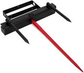 Garvee 39" Hay Spear,Bale Spear 4000lbs Capacity,Skid Steer Loader Tractor Bucket Attachment Quick Attach for Bobcat Tractors,2pcs 17.5" Stabilizer Spears Red Black