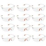 Kurtzy Clear Safety Glasses for Work (12 Pack) - Eye Protection Glasses/Safety Goggles for Adults - Anti-Fog Protective Glasses for Work, Squash & Airsoft
