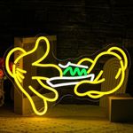 LULANMP Holding Neon Sign for Wall Decor Glove Neon Light Green Leaf LED Neon Sign for Bedroom Living Room Shop Mall Supermarket Bar Man Cave Decoration(16.7"*11")