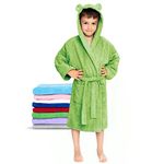 Twinzen - Bathrobe Kids for Boys & Girls - 100% Cotton Oeko-TEX® - Belt, 2 Pockets, Hood with Ears