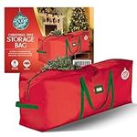 HOLIDAY SPIRIT Christmas Tree Storage Bag, Heavy-Duty 600D Oxford Material with Durable Reinforced Handles & Zipper, Waterproof Dust Protection (Red, Fits a 9FT Tree)