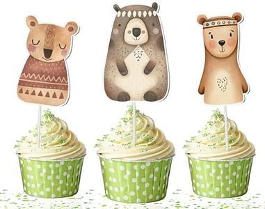 10 pcs Bears Cupcake Toppers - Adorable Bear Cake Decorations for Cozy Celebrations