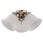 Westinghouse 7784800 Three LED Cluster Ceiling Fan Light Kit, Antique Brass Finish with Frosted Ribbed Glass