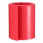 uxcell Battery Pack Heat Shrink Wrap, 2m Length 50mm Flat Width PVC Heat Shrink Tubing for 18650 Battery, Red