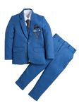 DKGF Boy's Regular Fit 5-Piece Suit(DS010-63) Turquoise